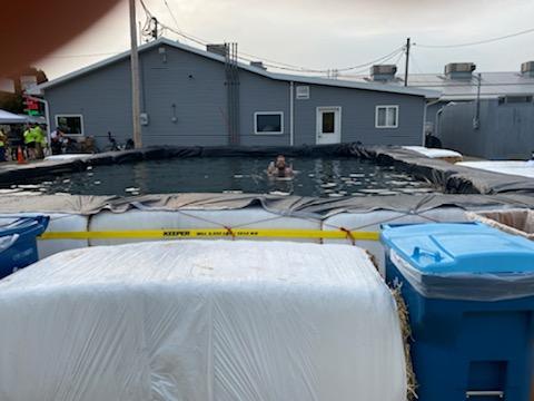 Pool setup for the RAGBRAI riders