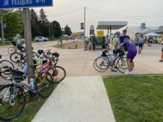 RAGBRAI riders getting their bikes checked